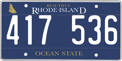 RI license plate 417536