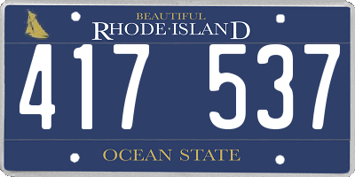RI license plate 417537