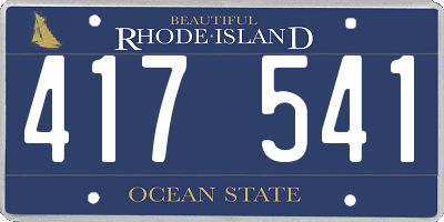 RI license plate 417541