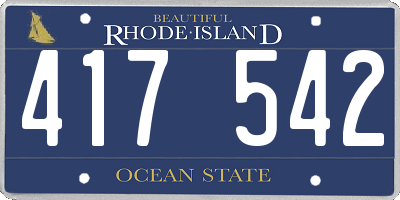 RI license plate 417542
