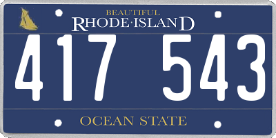 RI license plate 417543