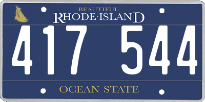 RI license plate 417544