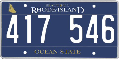 RI license plate 417546