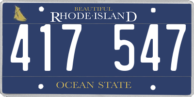 RI license plate 417547