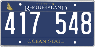 RI license plate 417548
