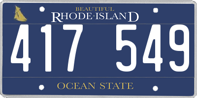 RI license plate 417549