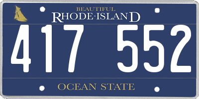 RI license plate 417552