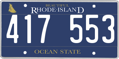 RI license plate 417553