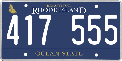 RI license plate 417555