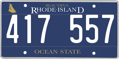 RI license plate 417557