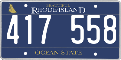 RI license plate 417558