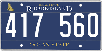 RI license plate 417560