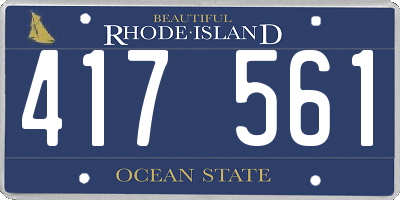 RI license plate 417561