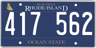 RI license plate 417562