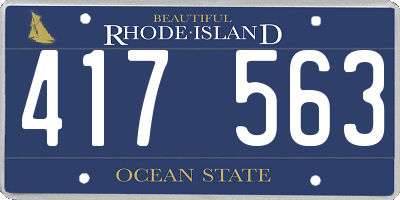 RI license plate 417563