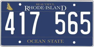 RI license plate 417565