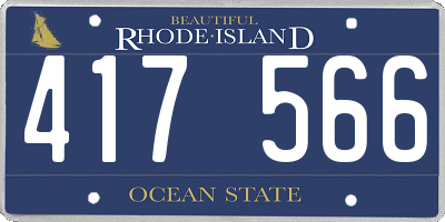 RI license plate 417566