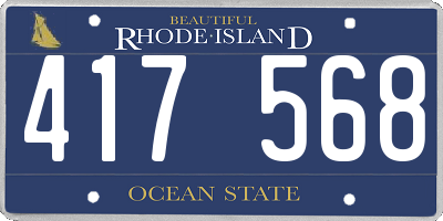 RI license plate 417568