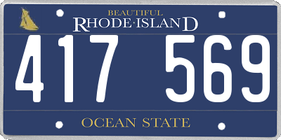 RI license plate 417569