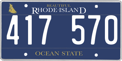 RI license plate 417570