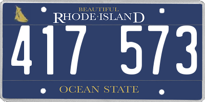 RI license plate 417573