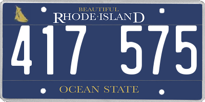 RI license plate 417575
