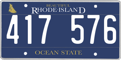 RI license plate 417576
