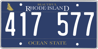 RI license plate 417577