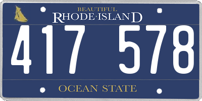 RI license plate 417578