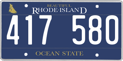 RI license plate 417580