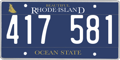 RI license plate 417581