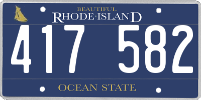 RI license plate 417582