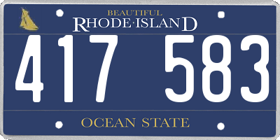 RI license plate 417583