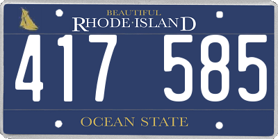 RI license plate 417585