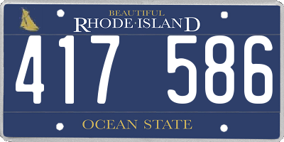 RI license plate 417586