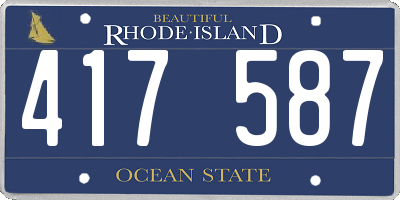 RI license plate 417587