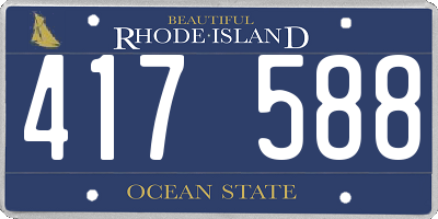 RI license plate 417588