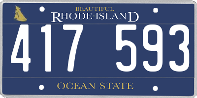 RI license plate 417593