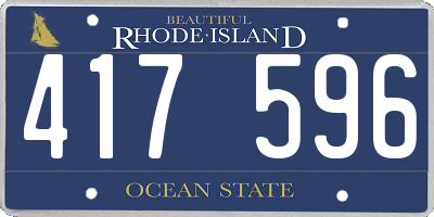 RI license plate 417596