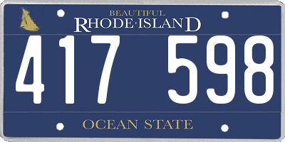 RI license plate 417598