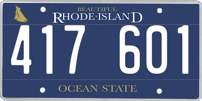 RI license plate 417601
