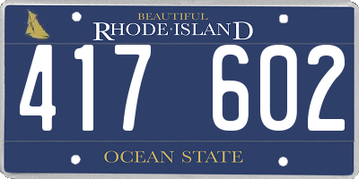 RI license plate 417602