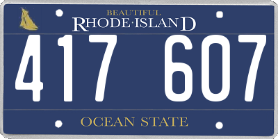 RI license plate 417607