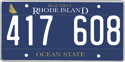 RI license plate 417608