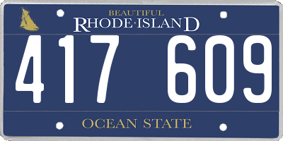 RI license plate 417609
