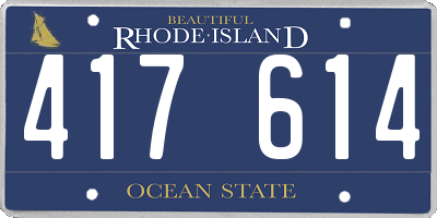 RI license plate 417614