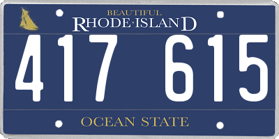RI license plate 417615