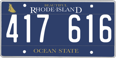 RI license plate 417616