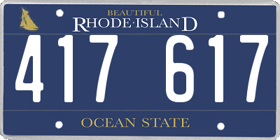RI license plate 417617