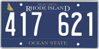 RI license plate 417621
